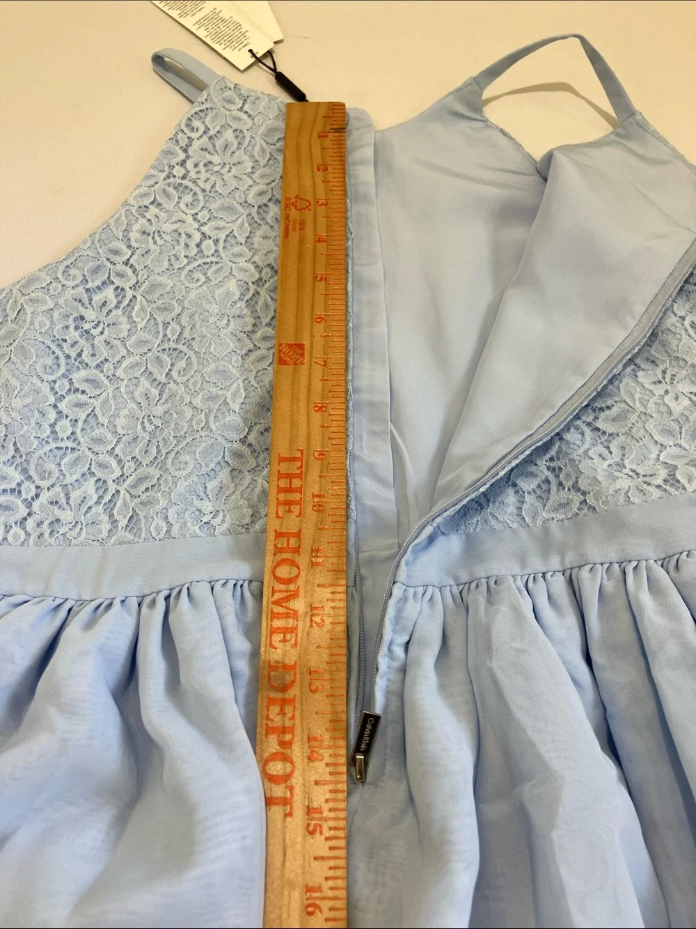 Calvin Klein Girl's Pale Blue Lace Bodice Party Dress